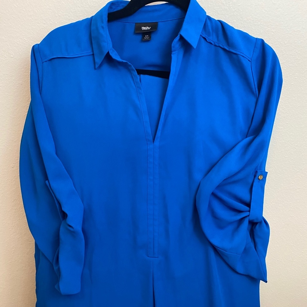 Mossimo collared blue blouse size medium